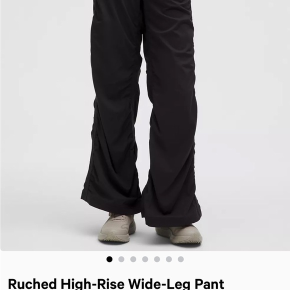 Lululemon Ruched High Rise Wide Leg Pant - EUC - Picture 4 of 10